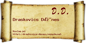 Draskovics Dénes névjegykártya