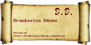 Draskovics Dénes névjegykártya